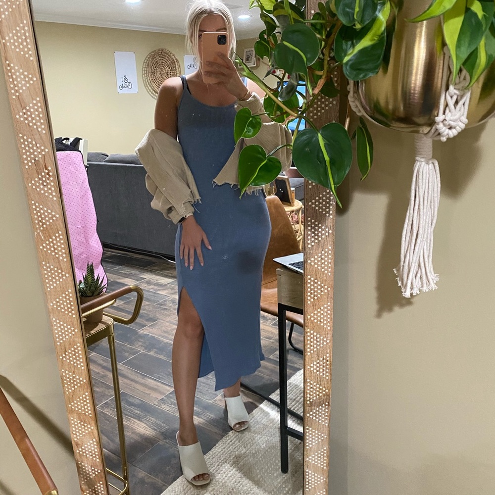 12th Tribe - Gemma Dusty Blue MIDI Dress